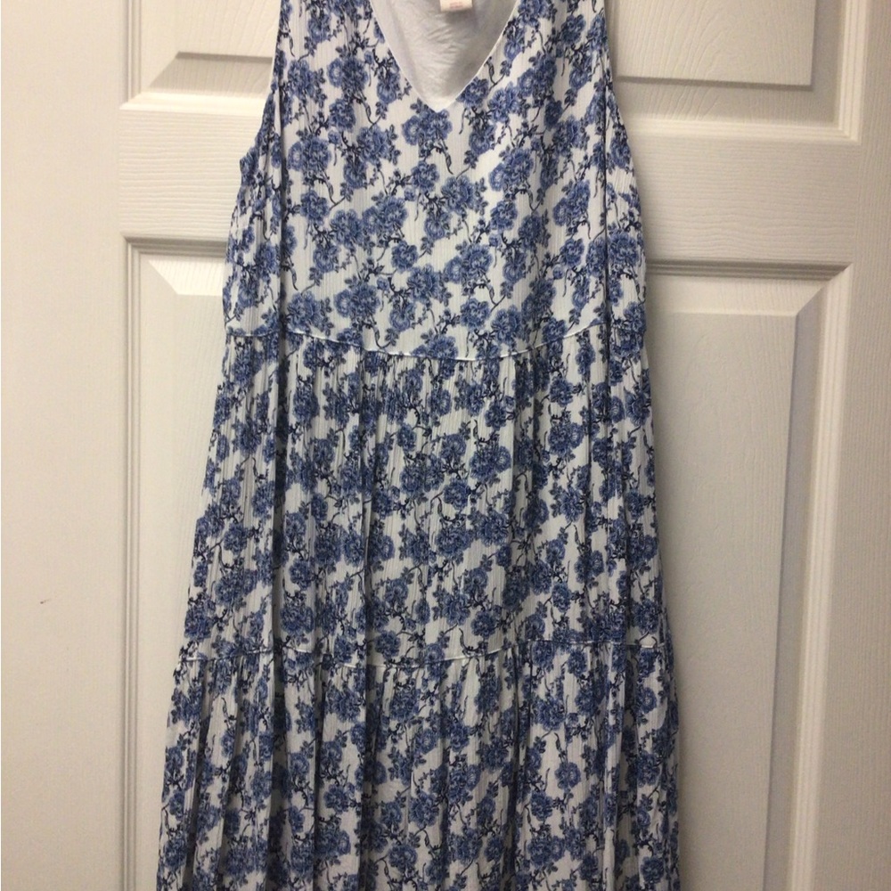 Rachel Ashwell Blue floral ruffle tiered dress